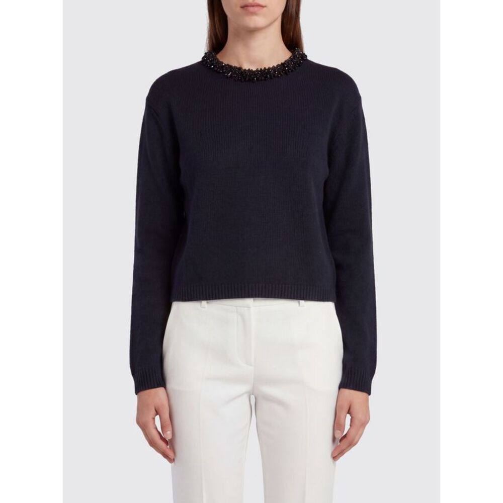 Crystal-Embellished Crewneck Jumper Semicouture In Wool And Cashmere